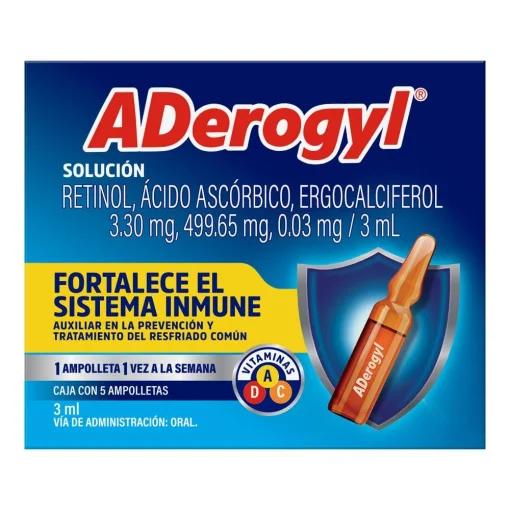 Aderogyl Oral Solution in 3ml 5 Ampoules Immune System Vitamins
