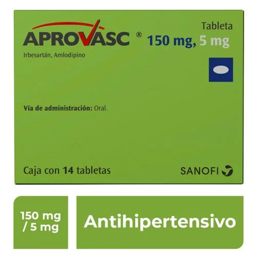 Aprovasc Irbesartan Amlodipine 150mg / 5mg 14 Tabs