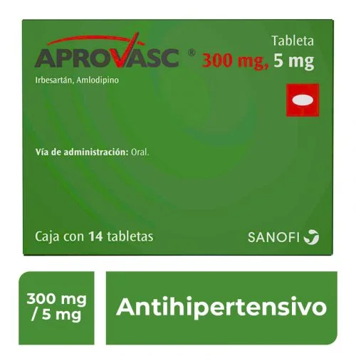 Aprovasc Irbesartan Amlodipine 300mg / 5mg 14 Tabs