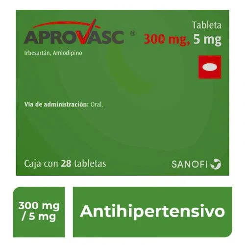 Aprovasc Irbesartan Amlodipine 300mg / 5mg 28 Tabs