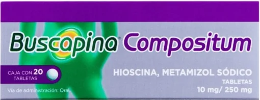 Buscapina Compositum 10mg / 250mg 20 Tabs (Butylhyoscine/Metamizole) Butilhioscina / Metamizol