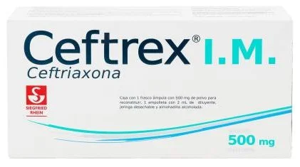 Ceftrex Ceftriaxone 500mg 1 Vial 2 ml