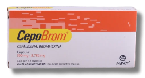 Cepobrom Cephalexine Bromhexine 500mg / 8.782mg 12 caps