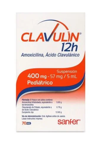 Clavulin 12H Susp Amoxicillin Clavulanic Acid 400mg / 57mg 50ml
