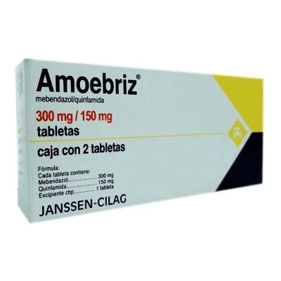 Amoebriz Mebendazole Quinfamide 300mg / 150mg 2 Tabs