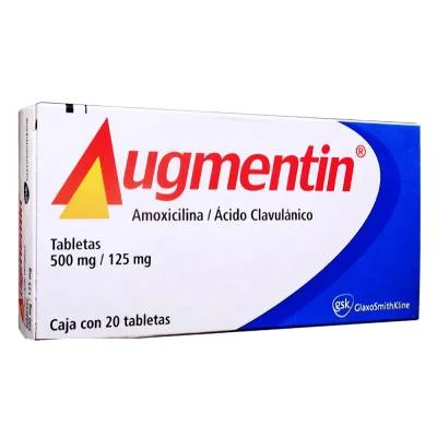 Augmentin Amoxicillin Clavulanic Acid 500mg / 125mg 20 Tabs