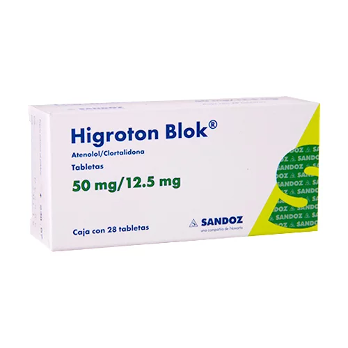 Higroton Blok Atenolol Chlorthalidone 50mg / 12.5mg 28 Tabs