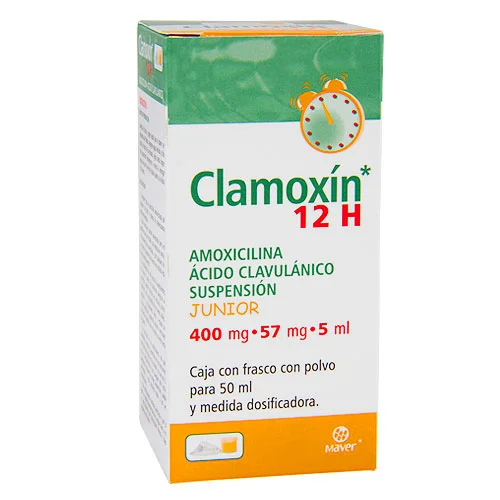 Amoxiclav BID Generic Susp, 50ml. (Clamoxin 12H JR ) Amoxicillin / Clavulanate Acid