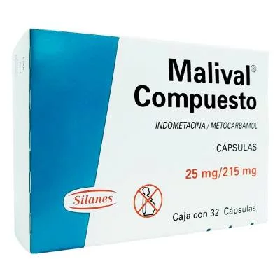 Malival Compositum, 32 Caps. (Malival Compuesto) Indomethacin / Metocarbamol