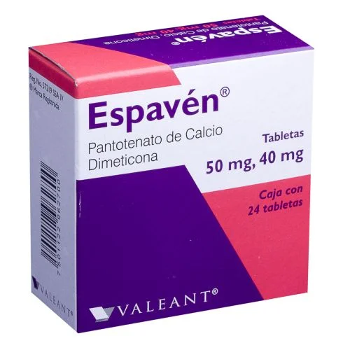 Espaven (Calcium Pantothenate / Dimethicone) 50mg / 40mg 24 Tabs