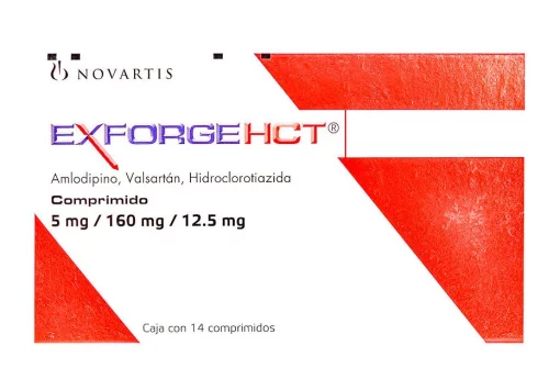 Exforge HCT Amlodipine Valsartan Hydrochlorothiazide 5mg / 160mg / 12.5mg 14 Tabs