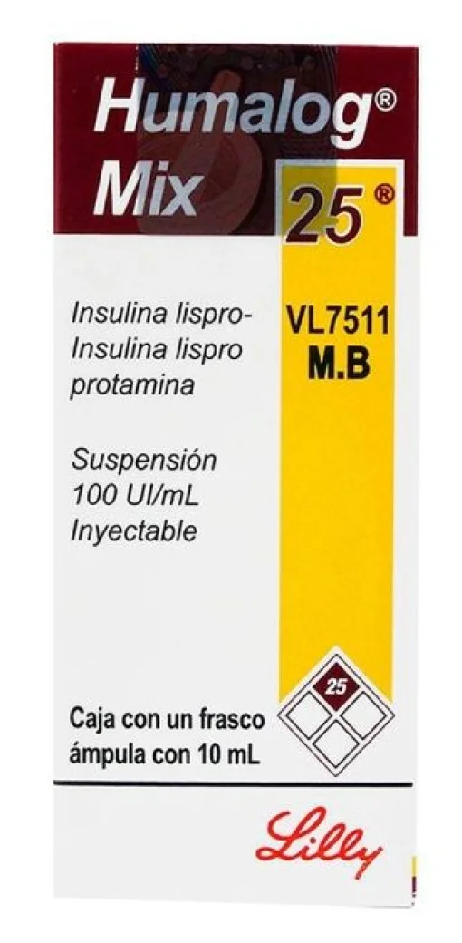 Insulin Humalog Mix 25 100UI Vial 10 ml