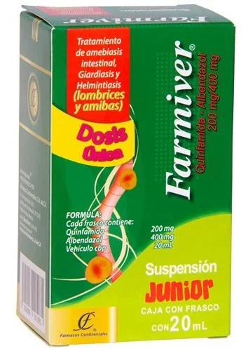 Quinfamide Mebendazole Syrup Junior Generic 400mg / 200mg 20ml