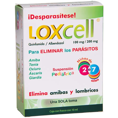 Loxcell Pediatric Quinfamide Albendazole Syrup 100mg / 200mg 10ml