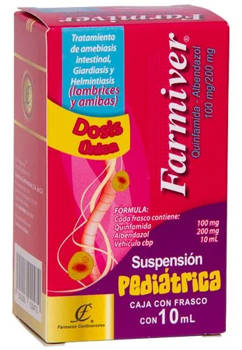 Quinfamide Mebendazole Syrup Pediatric Generic 100mg / 200mg 10ml