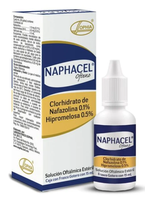 Naphacel Ofteno Ophthalmic Naphazoline 1mg Hypromellose 5mg 15ml