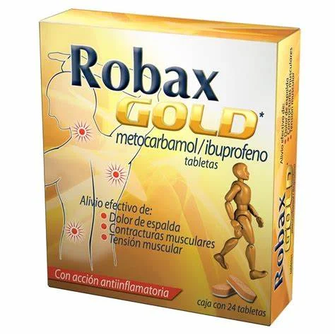 Robaxisal Forte Robax Gold 500mg/200mg 24 tabs. Metocarbamol/Ibuprofen