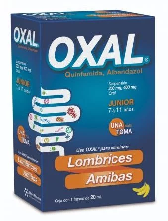 Oxal Junior Quinfamide Albendazole 200mg / 400mg 20ml