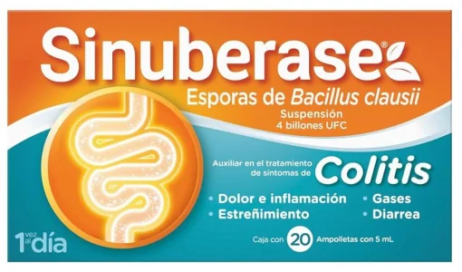 Sinuberase Colitis Spores Bacillus Clausii 4 Billion 20 Ampoules