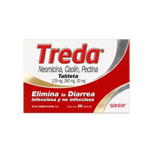 Treda Kaomycin (Neomycin / Kaolin / Pectin) 20 Tabs