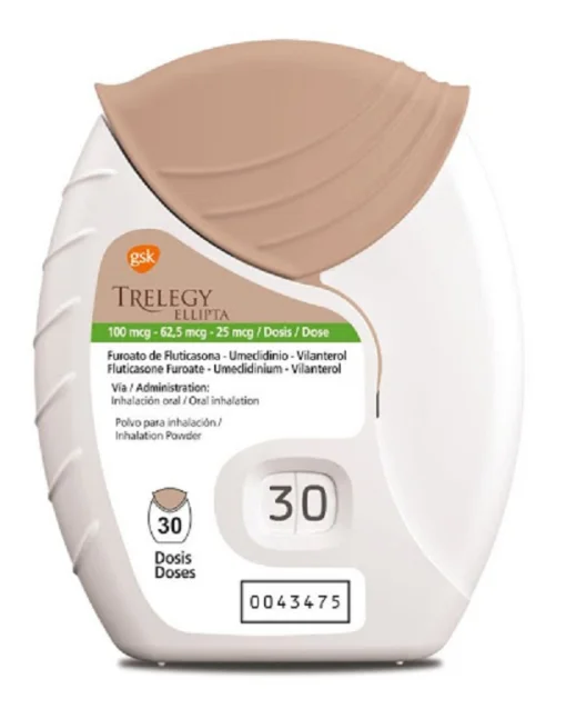 Trelegy Fluticasone Umeclidinium Vilanterol 100mcg/62.5mcg/25mcg 30 Dosages
