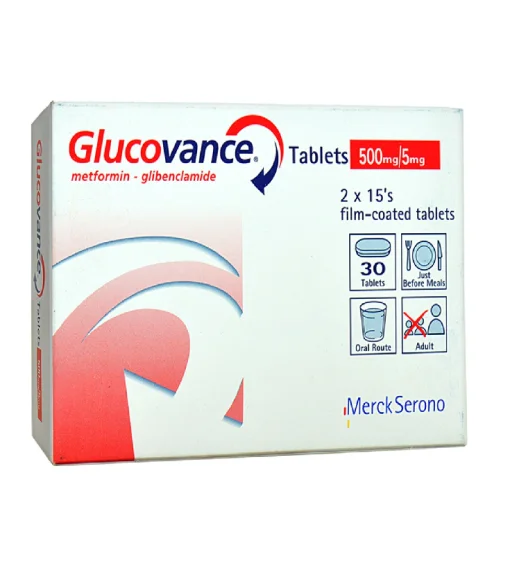 Glucovance Glyburide Glibenclamida Metformina 500mg/2.5mg 60 tabs