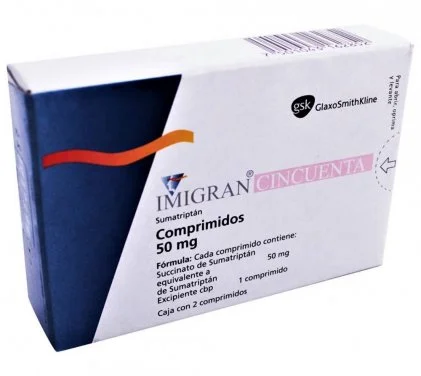Imigran Imitrex Sumatriptan 50 mg 2 tabs