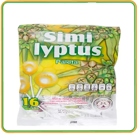 Lyptus Lollipop, Bag with 16 lollipops. Paletas con propoleo
