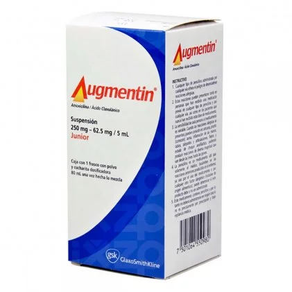 Augmentin Amoxicillin clavulanate acid Jr Susp 250 /5 ml 80 ml