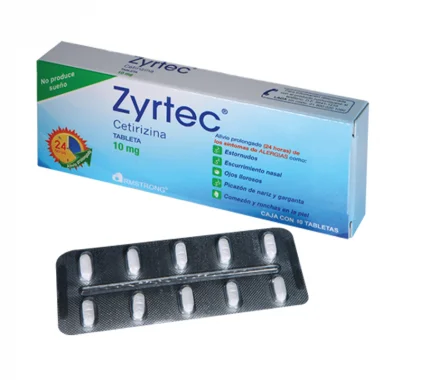 Zyrtec Cetirizine Generic 10 mg 10 Tabs