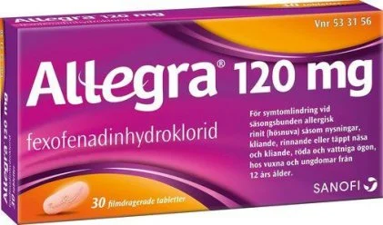 Allegra Fexofenadine 120 mg 30 tabs