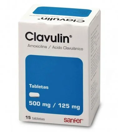 Clavulin Amoxicillin Clavulanic Acid 500mg / 125mg 15 Tabs