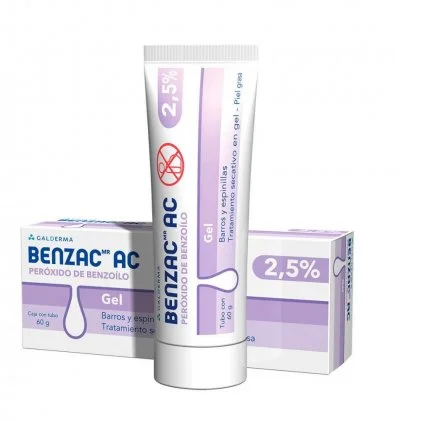 Benzac Benzoyl Peroxide Gel 2.5% 60 g Limit of 3 tubes