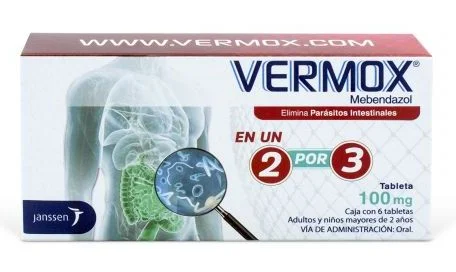 Vermox Mebendazole 100mg 6 Tabs