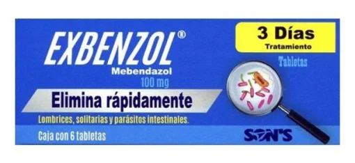 Vermox Generic Mebendazole 100mg 6 Tabs