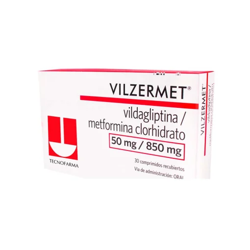 Vilzermet Vildagliptin Metformin 50mg / 850mg 30 Tabs